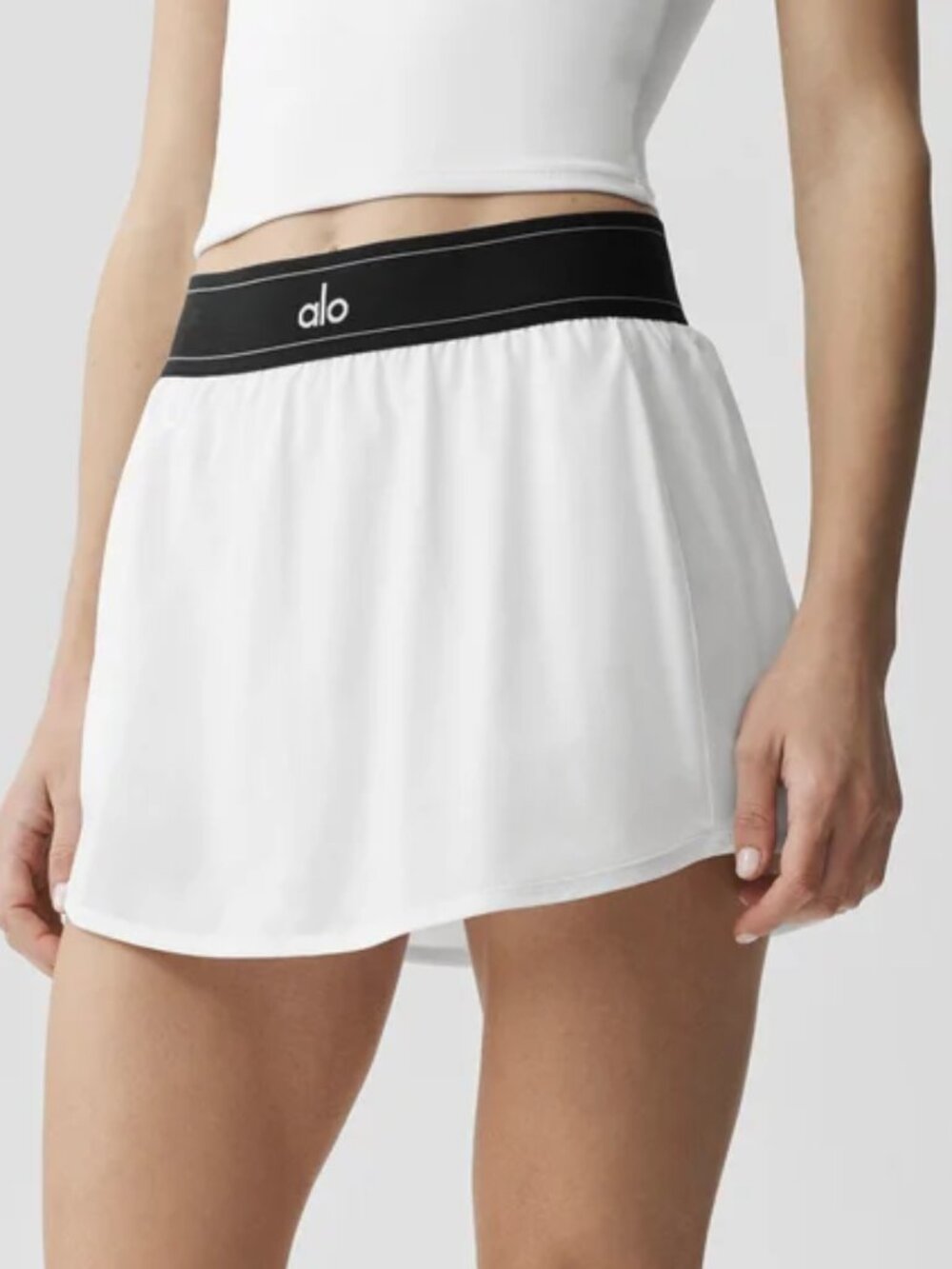 ALO Yoga Match Point Tennis Skirt 💕 White | Built-In Shorts✨NWT